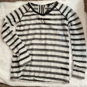 NWT Maison Scotch 
Black netting and white mohair stripes